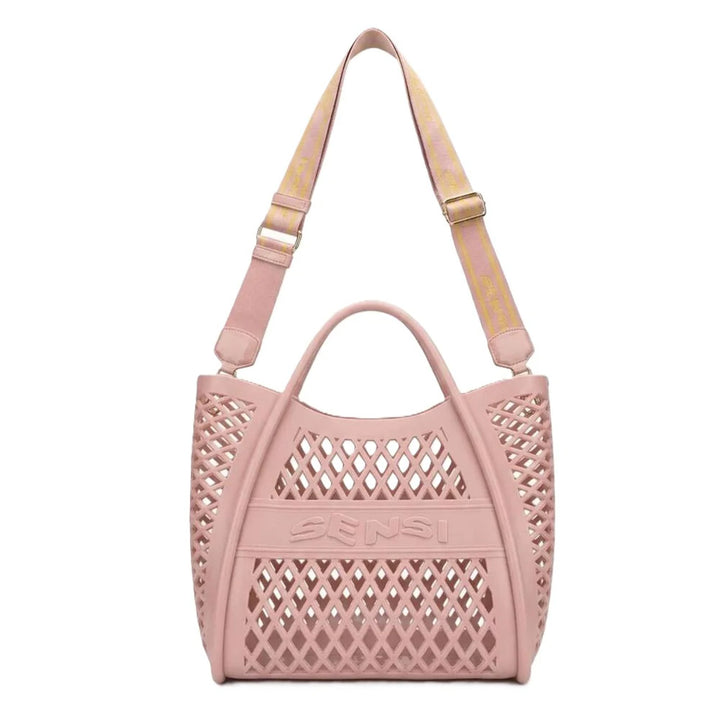 BORSA SHOPPER DONNA SENSI FLAMINGO BAG TRAFORATA CON TRACOLLA