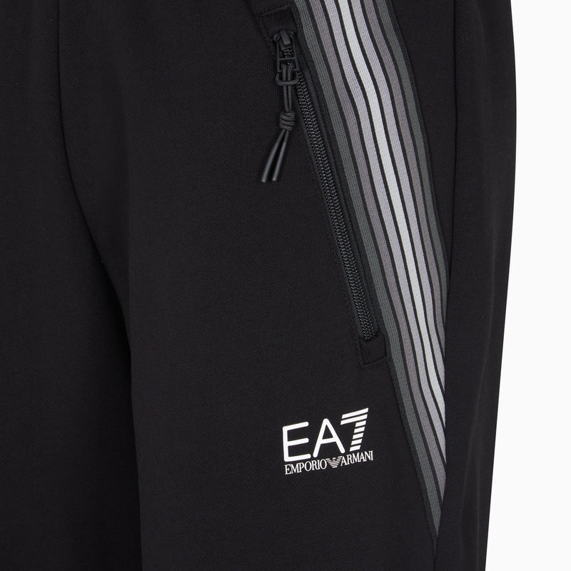 7M000965 AF10377 - PANTALONI SPORTIVI EA7 EMPORIO ARMANI IN MISTO COTONE NERO