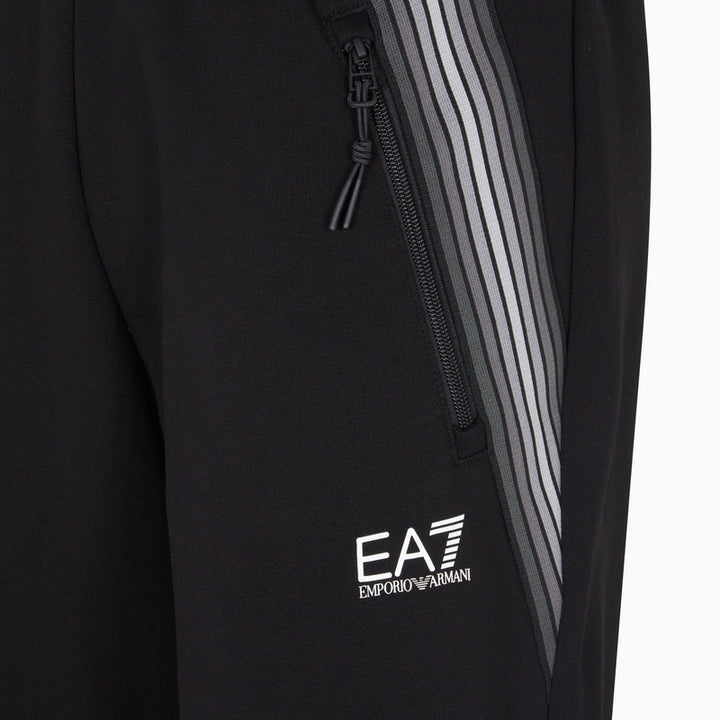 7M000965 AF10377 - PANTALONI SPORTIVI EA7 EMPORIO ARMANI IN MISTO COTONE NERO