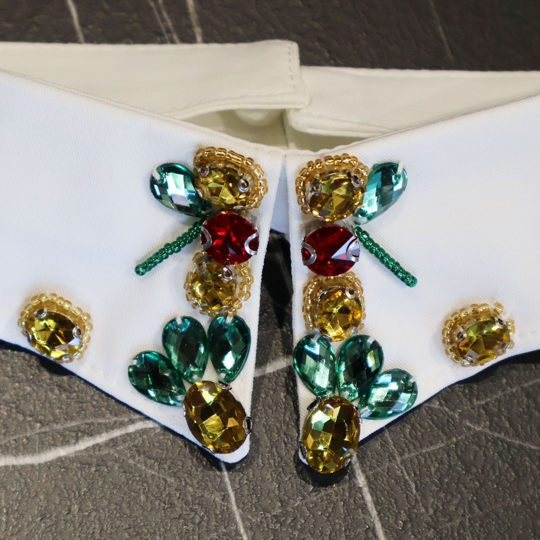 COLLETTO GIOIELLO GABRIELLA GUCCI BIANCO CON PIETRE MULTICOLOR