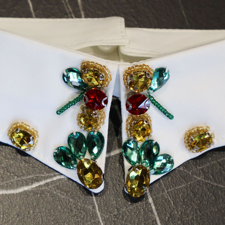 COLLETTO GIOIELLO GABRIELLA GUCCI BIANCO CON PIETRE MULTICOLOR
