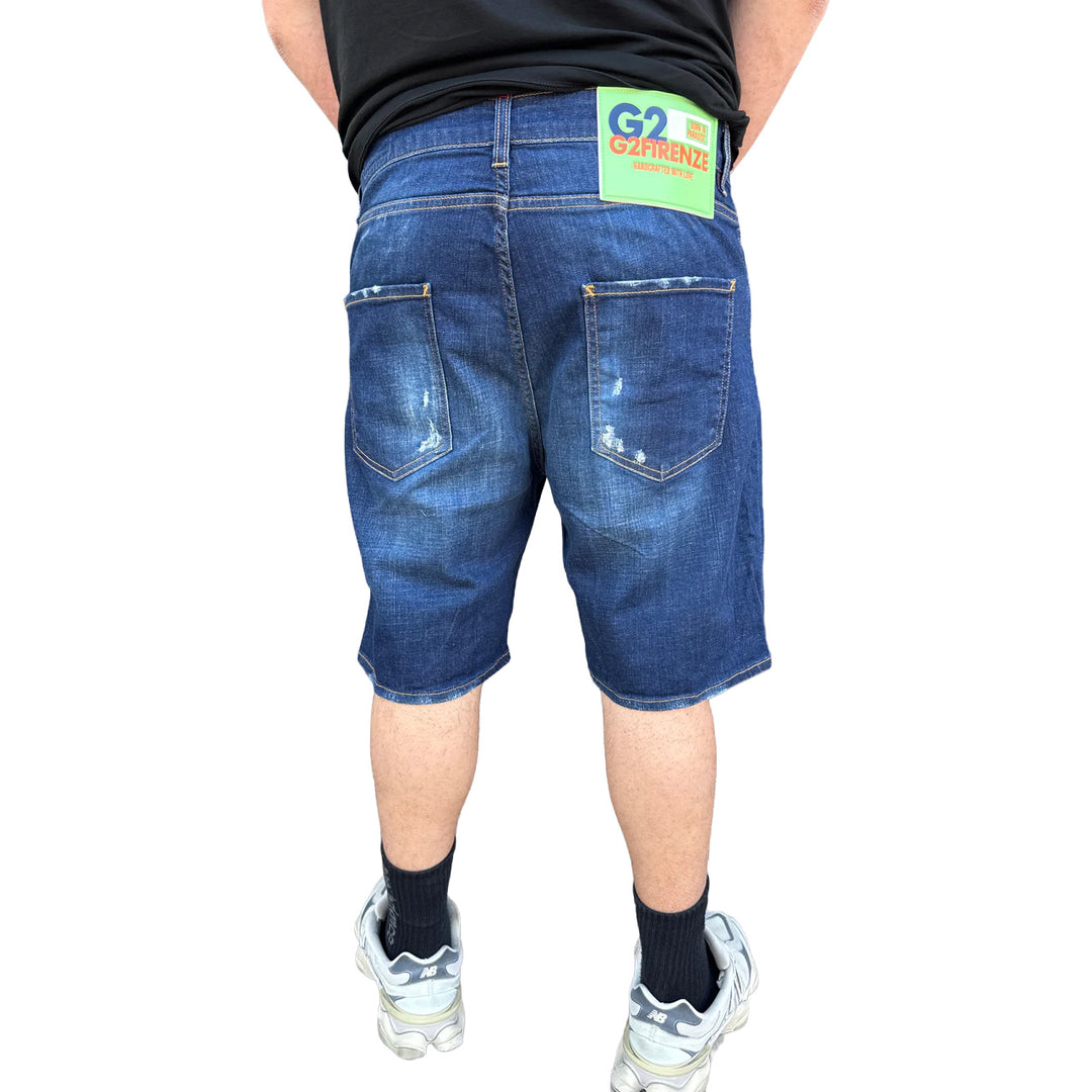 BERMUDA REVOLUTION UOMO G2FIRENZE DENIM BLU CON STRAPPI – DARK NIGHT