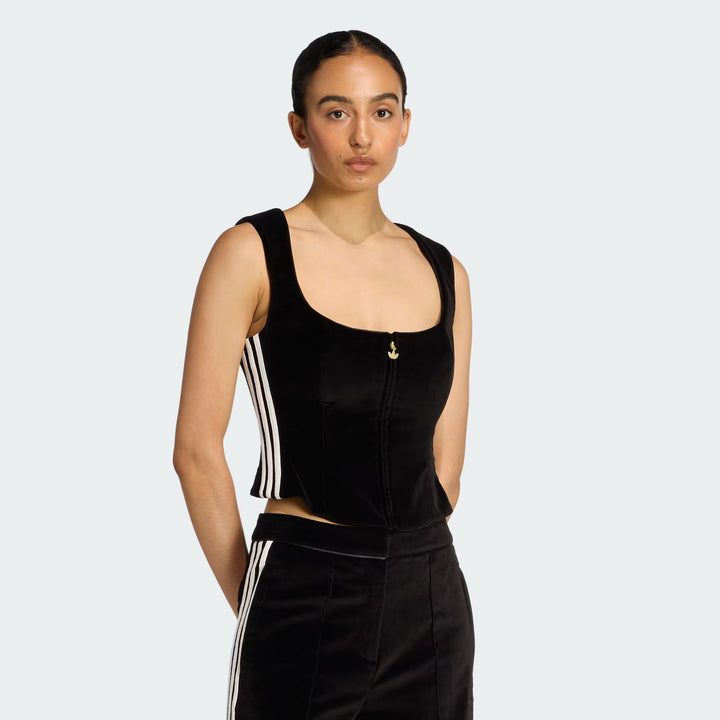 ADIDAS ORIGINALS WOMEN'S VELVET CORSET – BLACK – KF4693