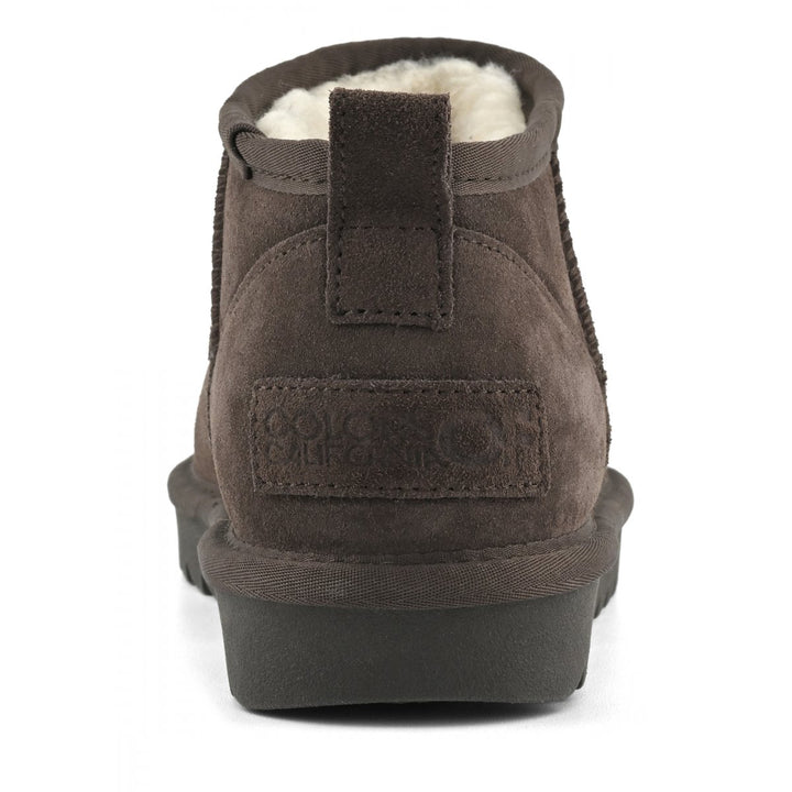 HC.YW078 - Scarpe - Colors Of California - STIVALETTO DONNA - CAMOSCIO FODERA LANA - Scarpa Invernale - Calore & Stile - Comfort Slip-On Essenziale - Grigia & Marrone