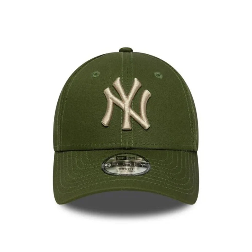 60759059 - Cappelli - Bambini/Ragazzi 3-7 Anni - New Era - 9FORTY JUNIOR NEW YORK YANKEES - Strapback - Verde Oliva - League Essential - Look Casual - Accessori - Autunno/Inverno - 2025