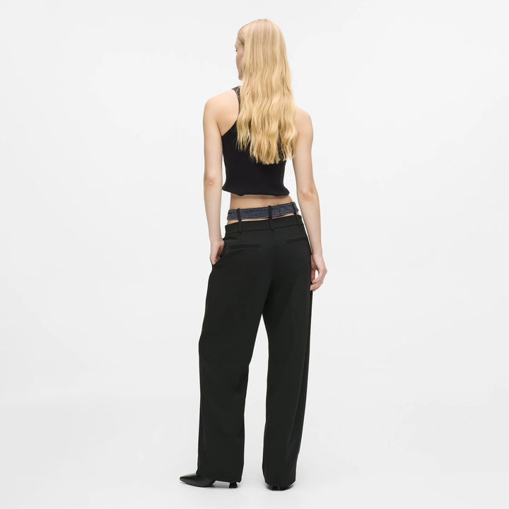 PANTALONI MIXED MATERIAL KARL LAGERFELD JEANS WASHED BLACK KLB1W10085 B1W10085