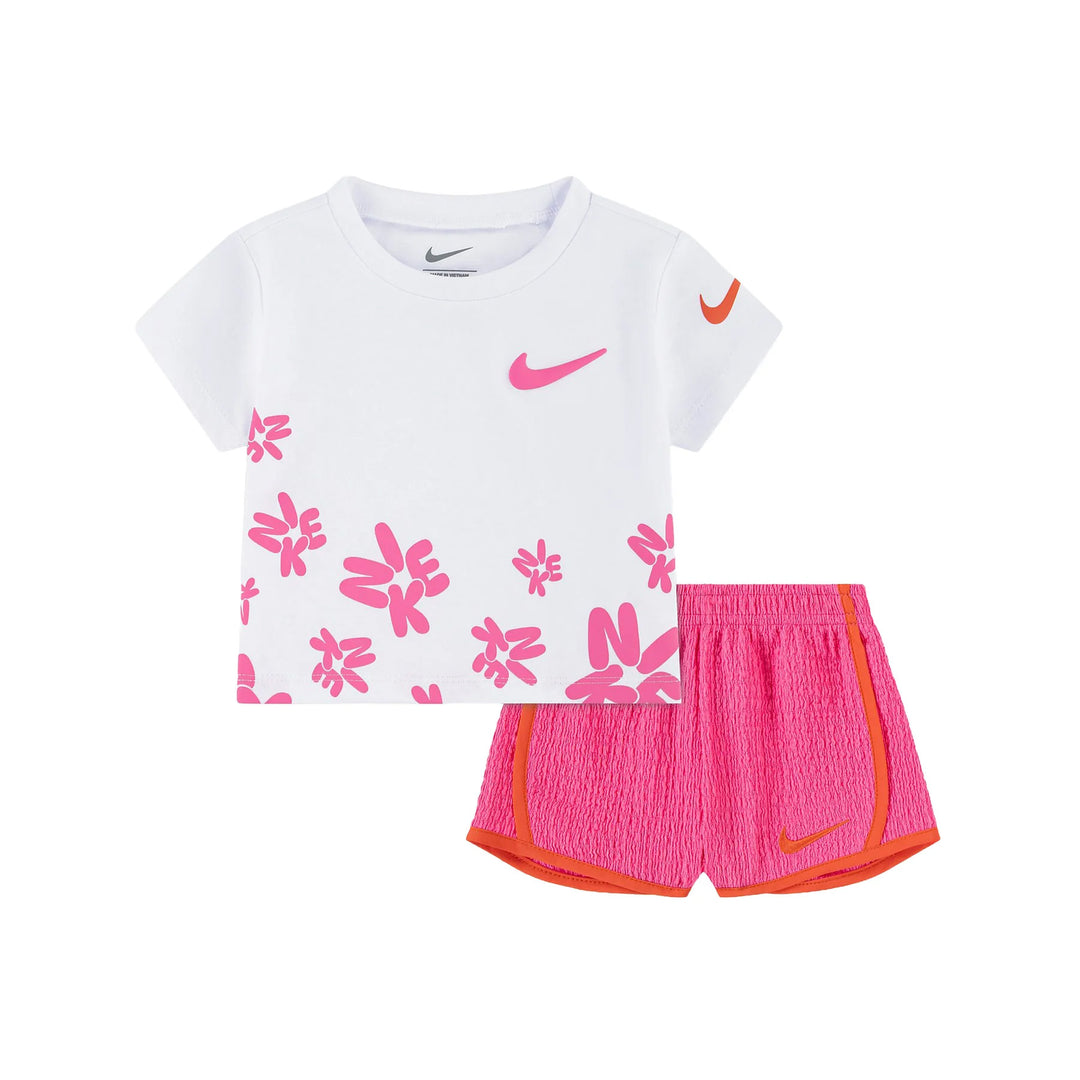 SET NIKE FLORAL T-SHIRT & TEXTURED SHORTS