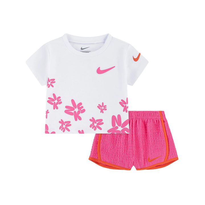 SET NIKE FLORAL T-SHIRT & TEXTURED SHORTS