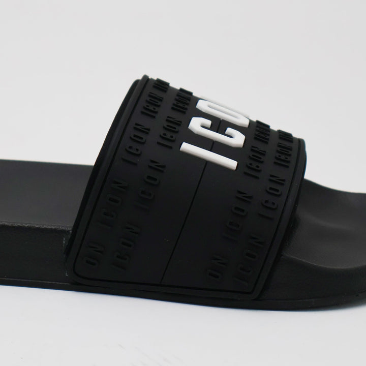 CIABATTE ICON SLIDE BLACK UOMO