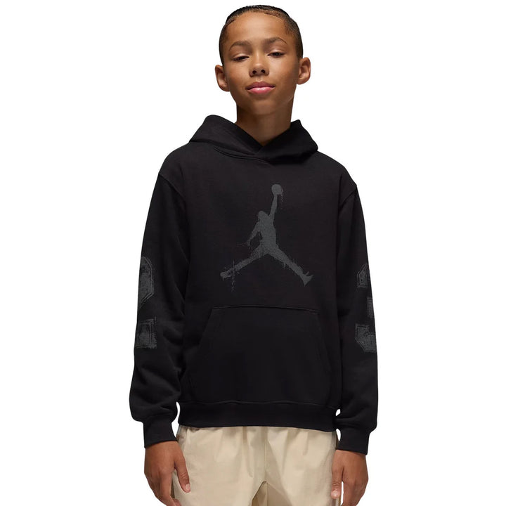 95F099 - FELPE CON CAPPUCCIO JORDAN MVP FLEECE BAMBINI - NERO/GRIGIO