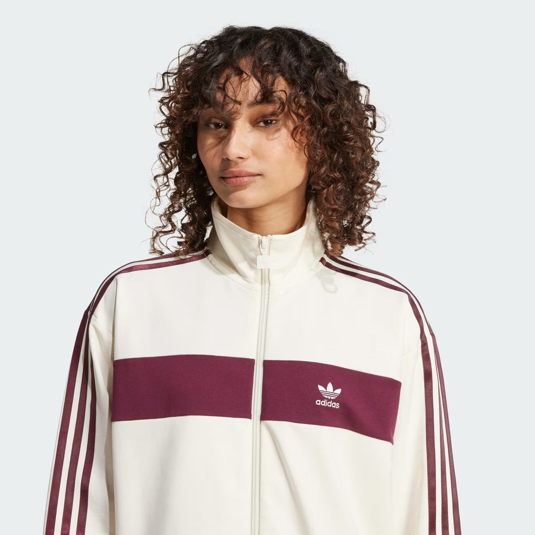 GIACCA ADIDAS ORIGINALS TRACK TOP COLORBLOCK BEIGE E BORDEAUX