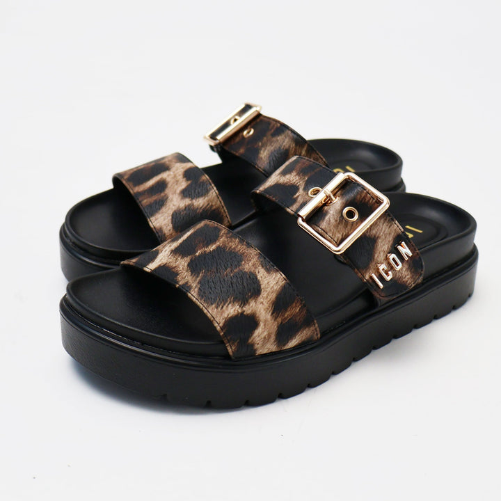 CIABATTE ICON SLIDE ANIMALIER LEOPARD DONNA