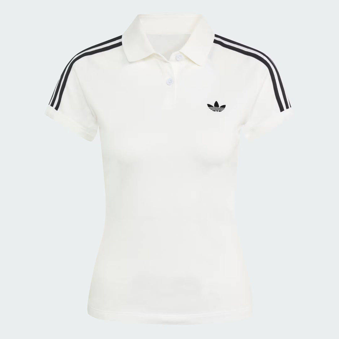 ADIDAS ORIGINALS WOMEN'S WHITE 3-STRIPES POLO KD3697
