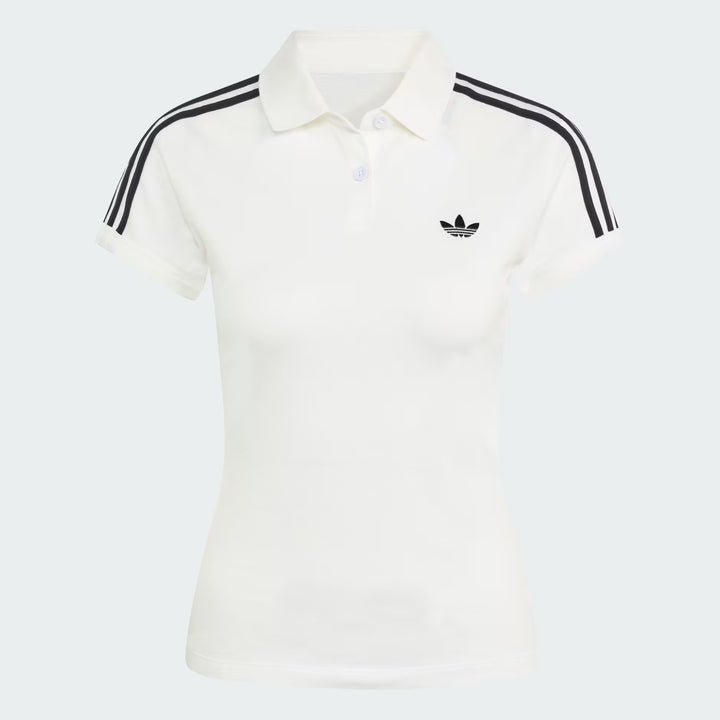 ADIDAS ORIGINALS WOMEN'S WHITE 3-STRIPES POLO KD3697