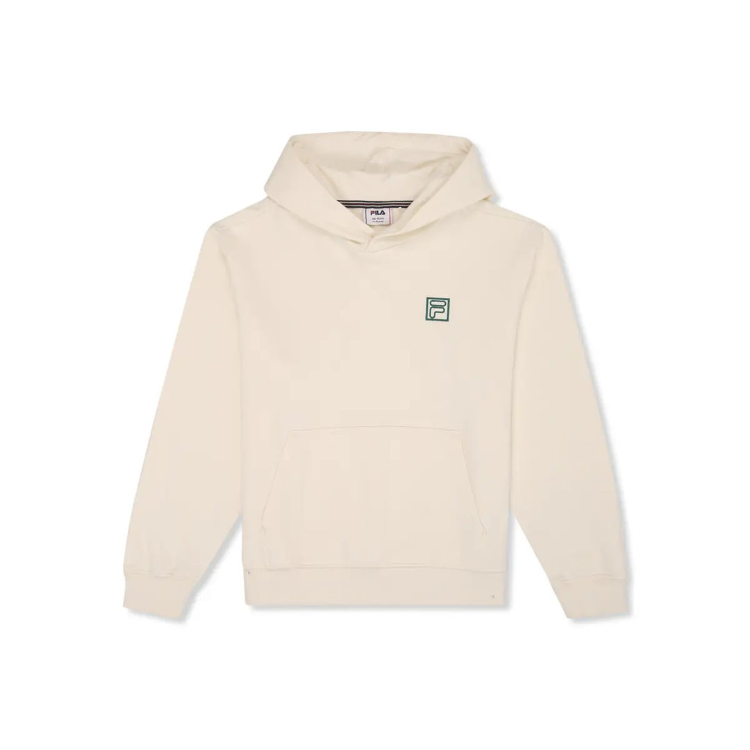 FAT0708 - Felpe - Fila - Cappuccio - Bambini - MIKO TENNIS - WHITE ALYSSUM - Dedicata Al Tennis - Stile Retrò - Tessuto Morbido - Abbigliamento Autunno Inverno