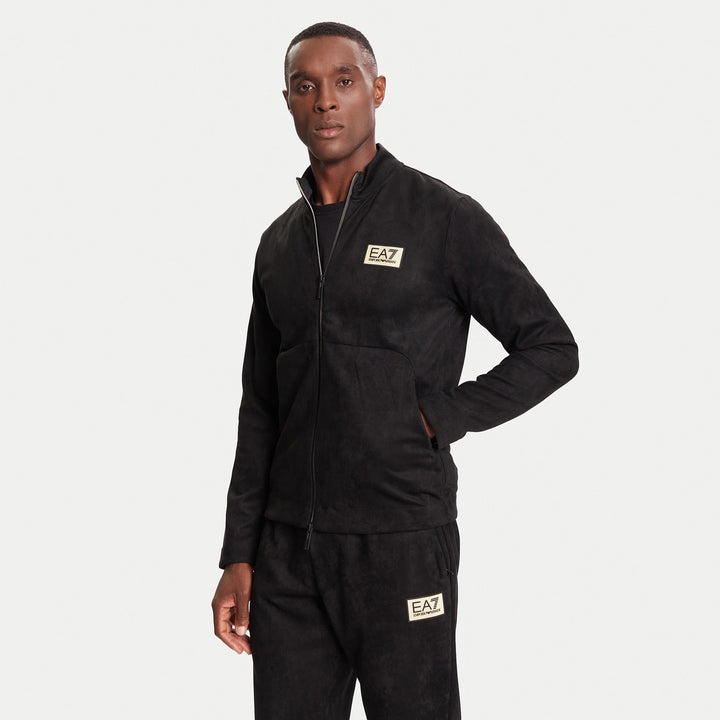 7M000674 AF16718 FELPA UOMO EA7 EMPORIO ARMANI GOLD LABEL BLACK GOLD E PANNA SUEDE