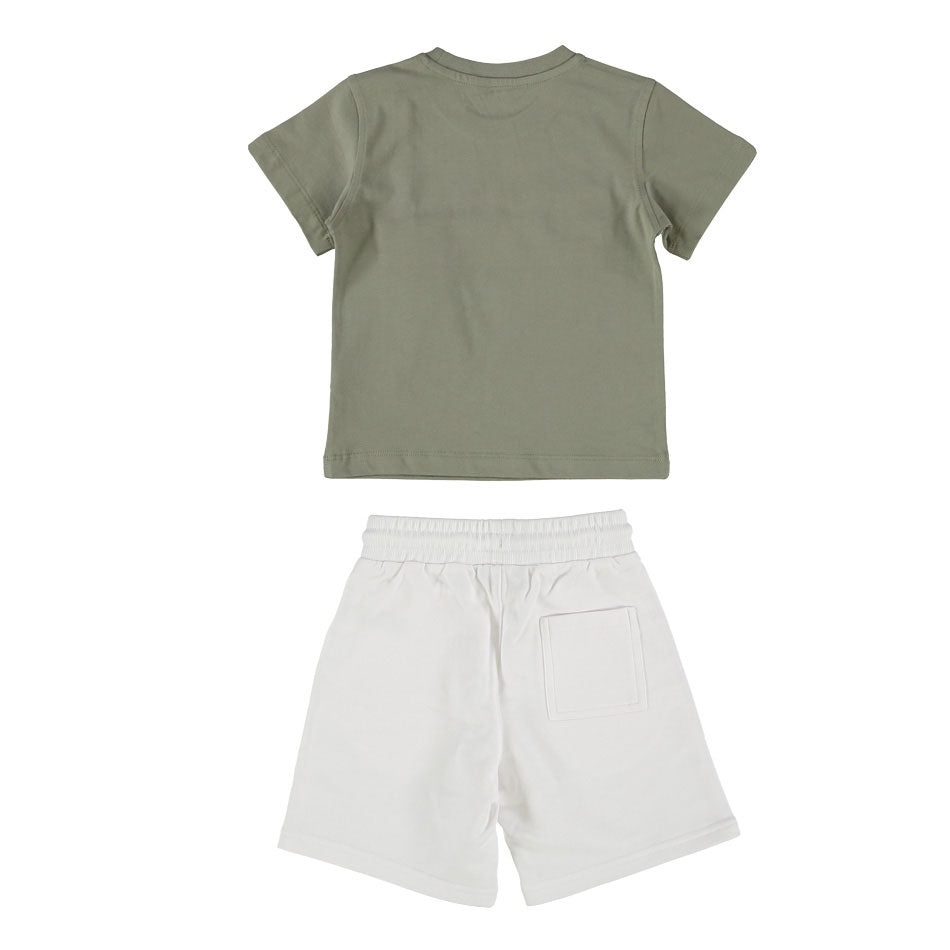 COMPLETINO REFRIGIWEAR T-SHIRT SALVIA E SHORTS BIANCHI