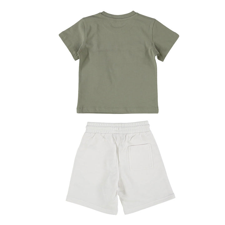 COMPLETINO REFRIGIWEAR T-SHIRT SALVIA E SHORTS BIANCHI