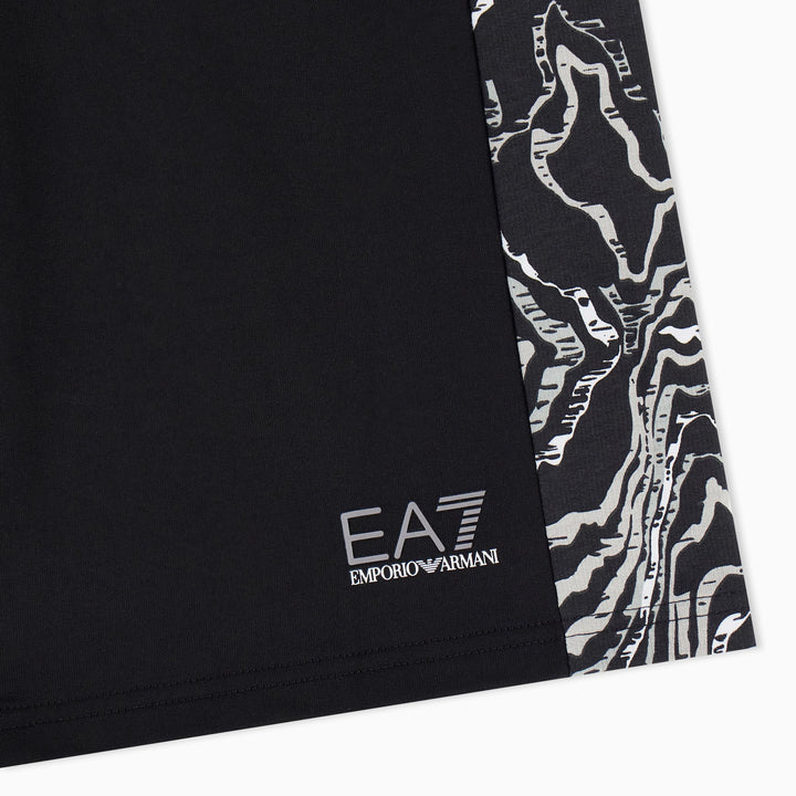 BERMUDA JUNIOR EA7 EMPORIO ARMANI CON BANDE GRAFICHE