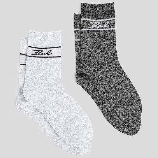 A3W43002 - CALZE KARL LAGERFELD CON LOGO - SET MULTIPACK NERO E BIANCO - DONNA