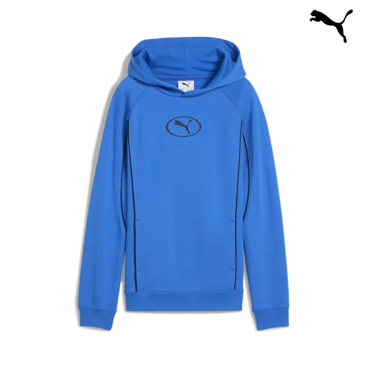 688857 - Abbigliamento - Felpe - Con Cappuccio - PUMA - SPORT FL HOODIE - Bianca/Nera/Blu - Outfit Sportivo - Autunno/Inverno