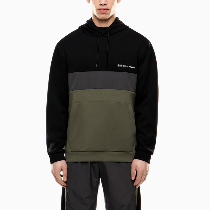 7M000937 AF17003 - FELPA CON CAPPUCCIO EA7 EMPORIO ARMANI ATHLETIC COLOUR BLOCK UOMO