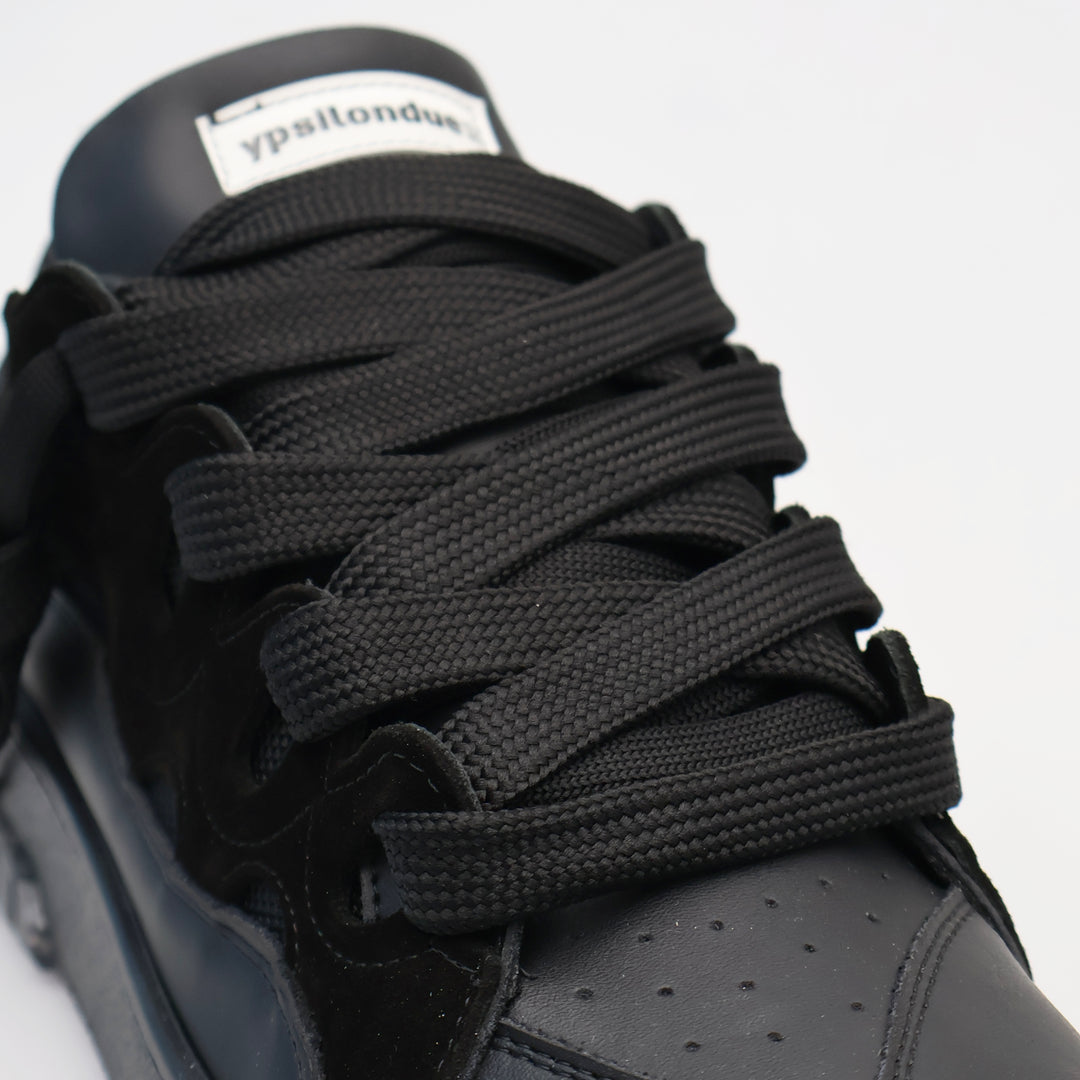 YPSILON2 SNEAKER LOW-TOP ART.LAN NERA MONOCROMATICA – ECOPELLE UOMO & DONNA STREETWEAR