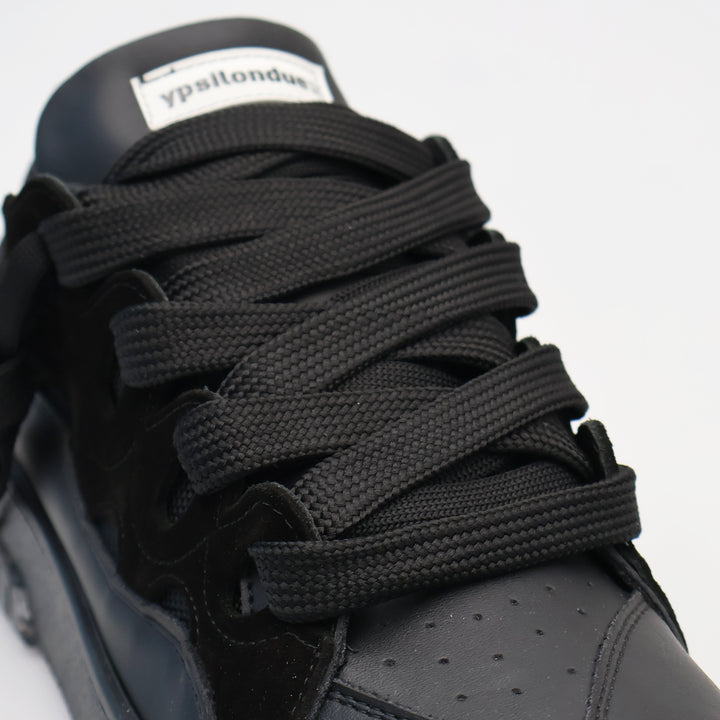 YPSILON2 SNEAKER LOW-TOP ART.LAN NERA MONOCROMATICA – ECOPELLE UOMO & DONNA STREETWEAR