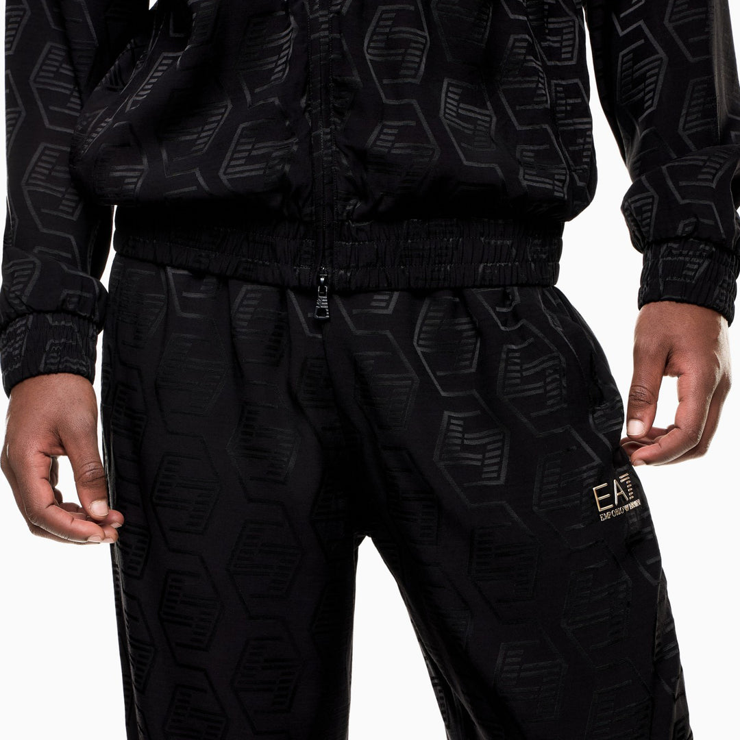 TUTA COMPLETA UOMO EA7 EMPORIO ARMANI VISCOSA JACQUARD NERA