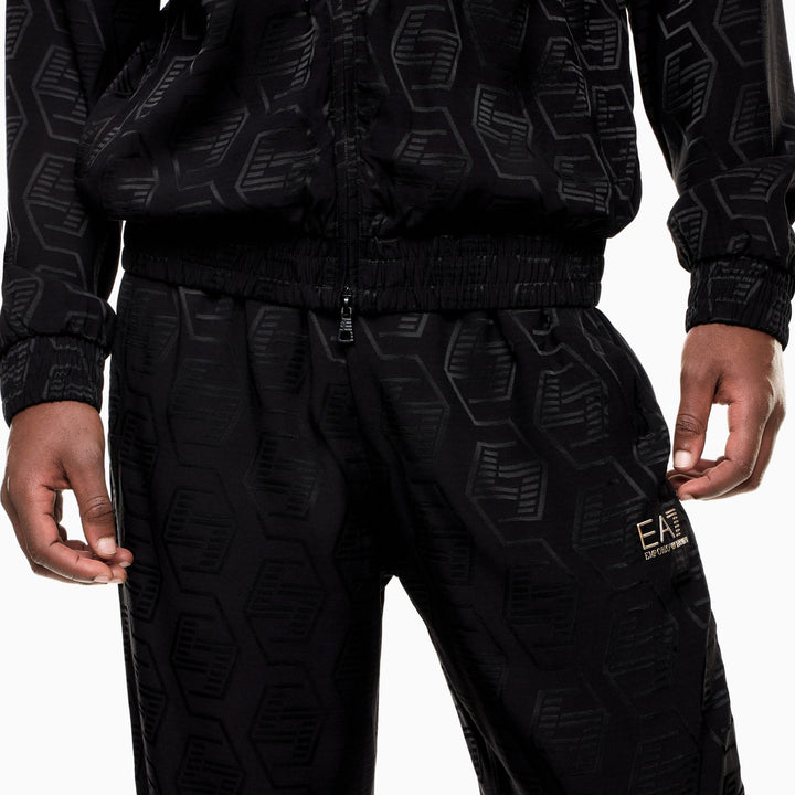 TUTA COMPLETA UOMO EA7 EMPORIO ARMANI VISCOSA JACQUARD NERA