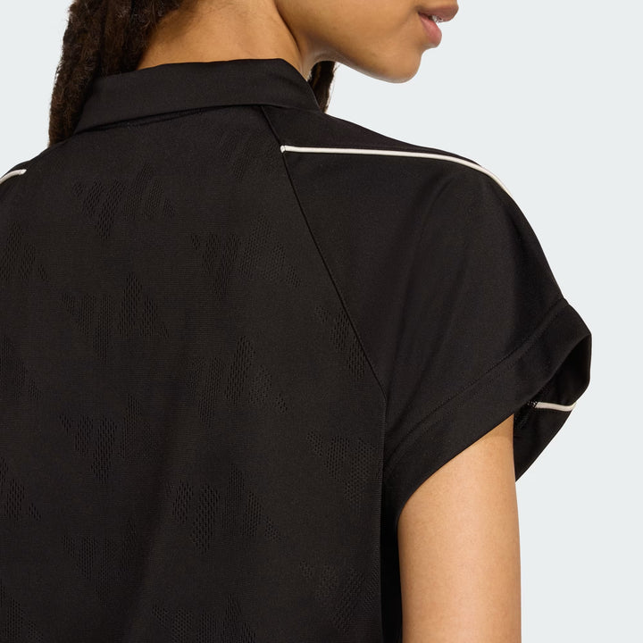 POLO CORTA DONNA ADIDAS STADIUM JACQUARD BLACK