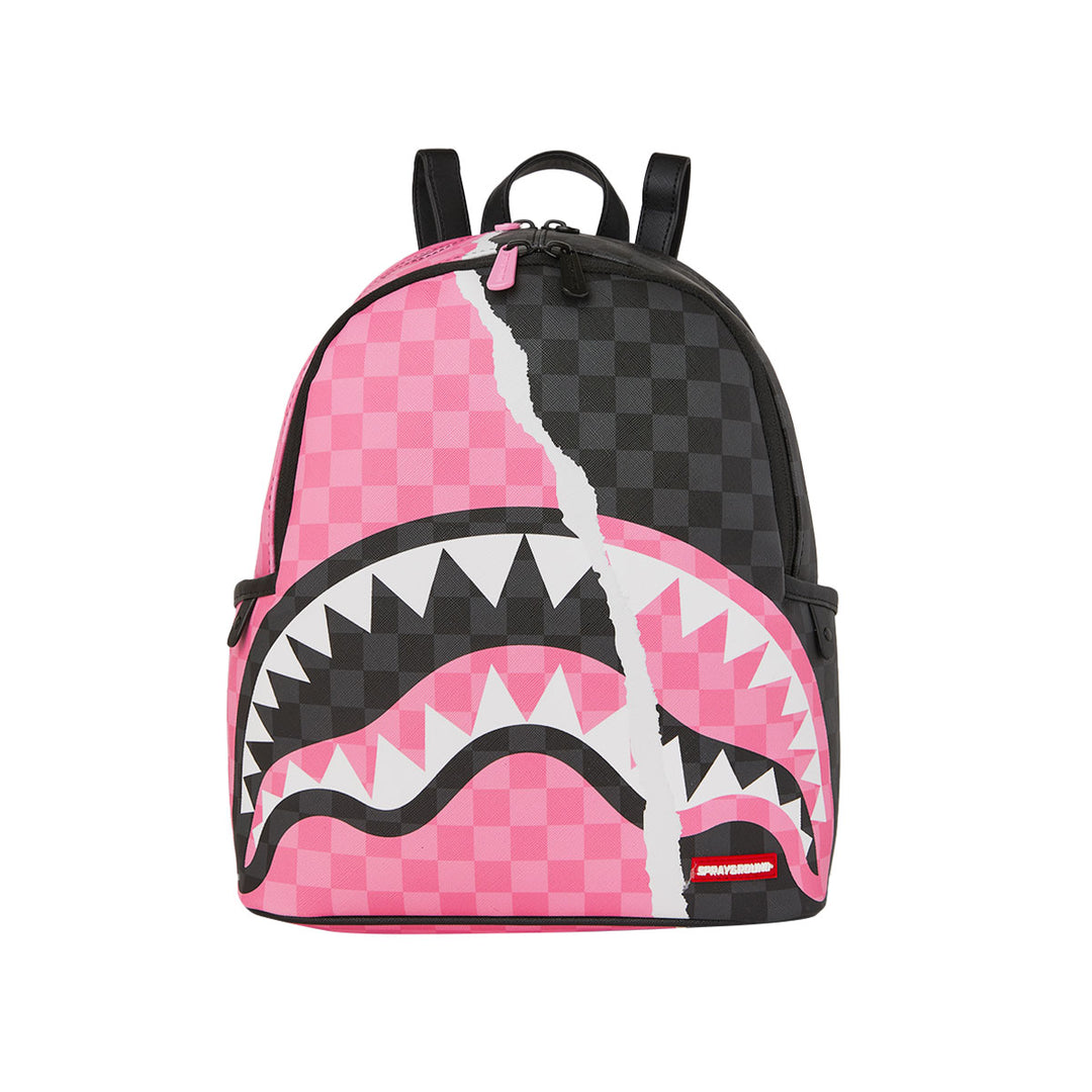 ZAINO BACKPACK SPRAYGROUND PINK AND BLACK TEAR SIP PVC SCACCHI 910B8276NSZ