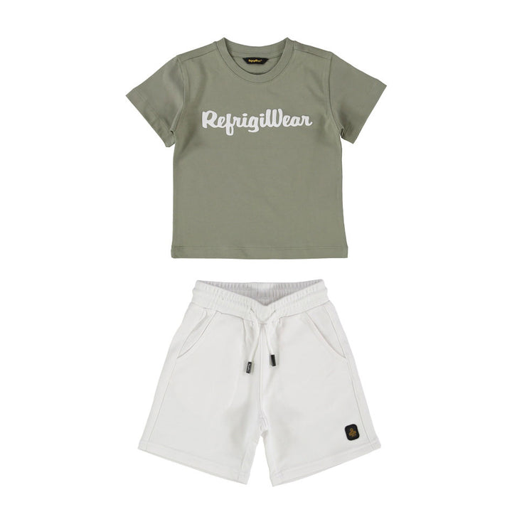 COMPLETINO REFRIGIWEAR T-SHIRT SALVIA E BERMUDA BIANCHI JUNIOR