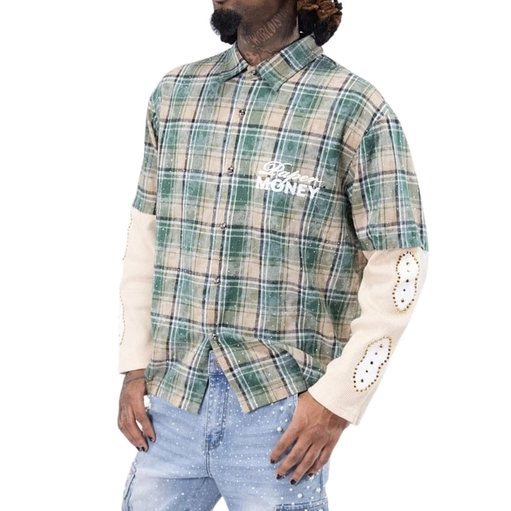 CAMICIA UOMO PAPER MONEY IN FLANELLA A STRATI