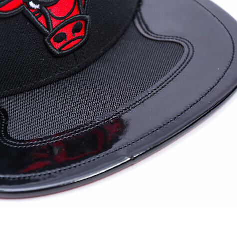 HS8033 CBURDBK - Cappelli - Uomo - Mitchell & Ness - SNAPBACK A-FRAME NBA CHICAGO BULLS - Nero/Rosso - Icon Bulls - Toro Rosso - Ricamato - Stile NBA Deciso