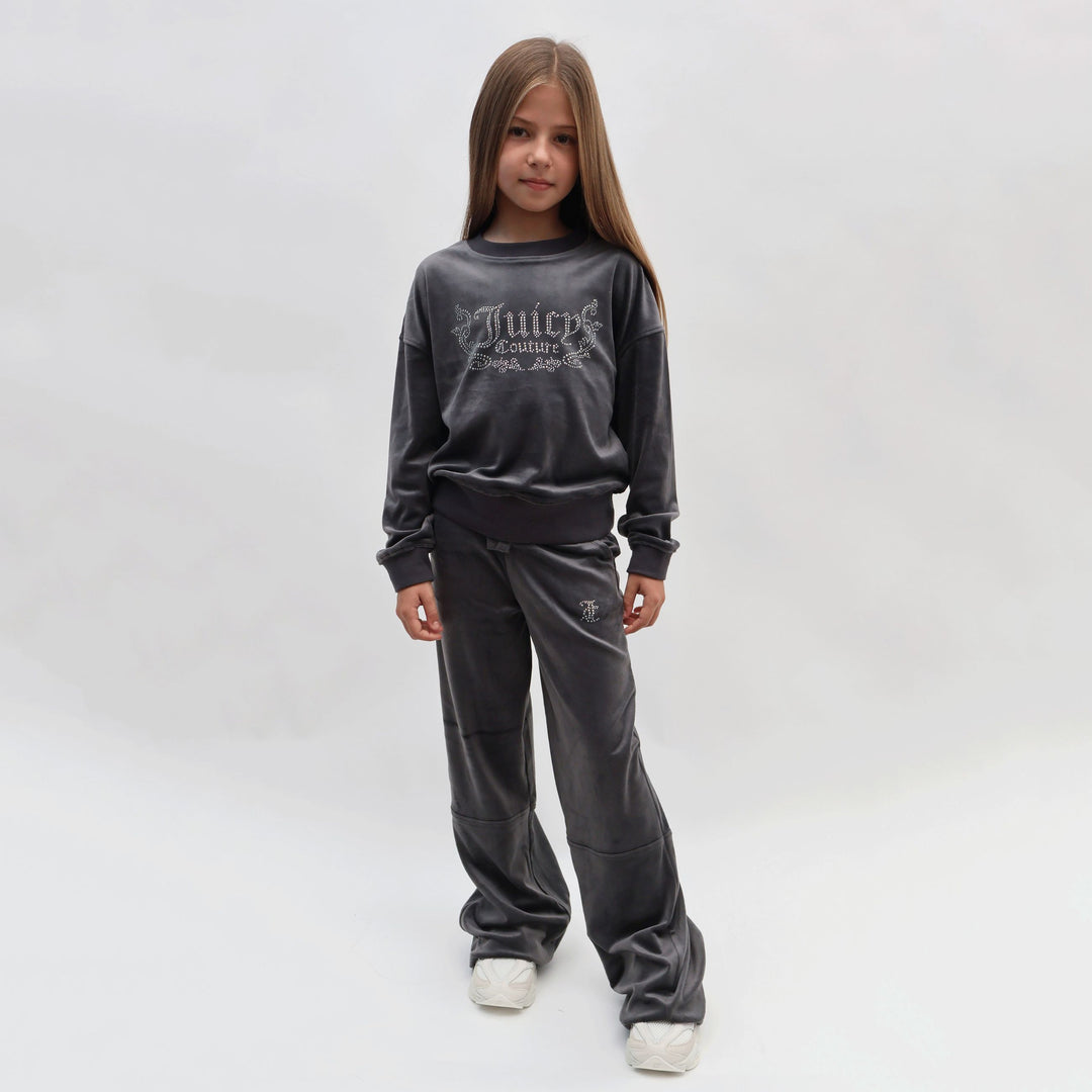 JBX6358 - Felpe - Bambini/Ragazzi - CON CAPPUCCIO JUICY COUTURE VELOUR FULL ZIP - GLAMOUR RÉTRO Y2K - Strass - Abbigliamento - Autunno/Inverno