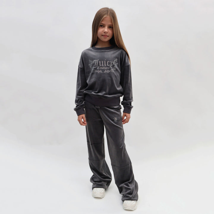JBX6358 - Felpe - Bambini/Ragazzi - CON CAPPUCCIO JUICY COUTURE VELOUR FULL ZIP - GLAMOUR RÉTRO Y2K - Strass - Abbigliamento - Autunno/Inverno