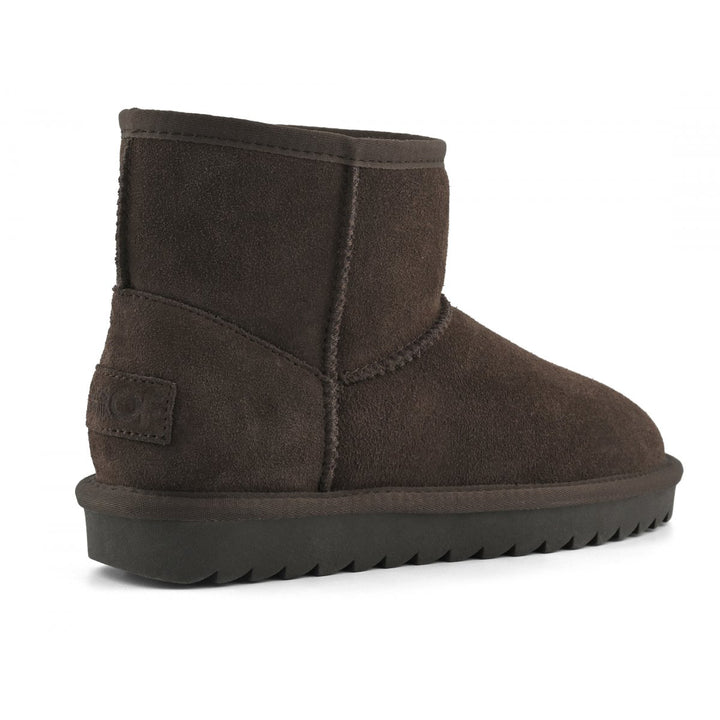 HC.YW001N - Scarpe - Donna - Colors Of California - Stivaletto Donna - Marrone Moka - Ecopelle Con Zip - Stile Biker Chic - Suola Carrarmato - Look Grintoso - Abbigliamento - Autunno/Inverno