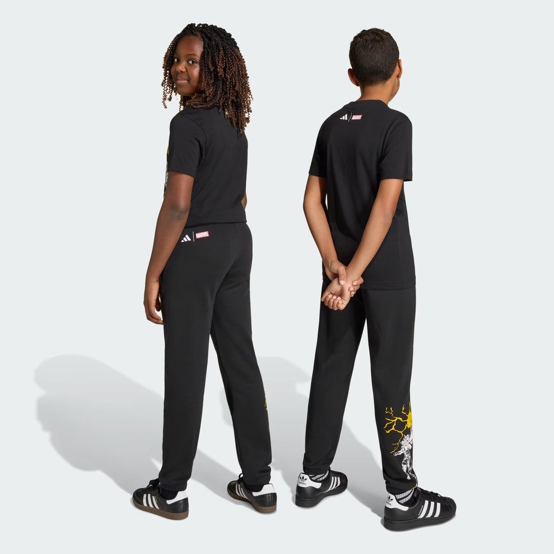 ADIDAS REAL MADRID X MARVEL AVENGERS BLACK TRACKSUIT BOTTOMS JY5855 KIDS