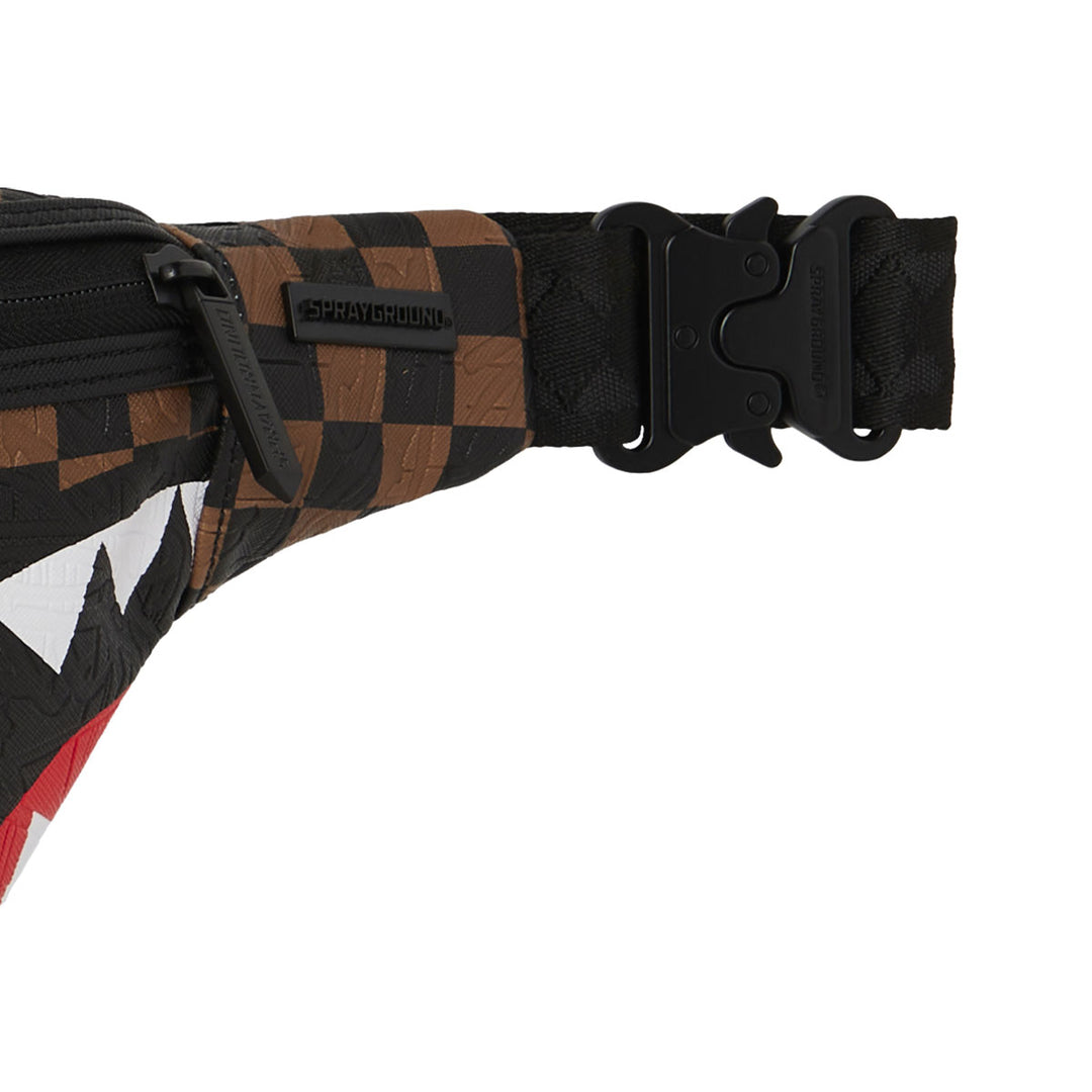 MARSUPIO CROSSBODY SPRAYGROUND SAWTOOTH SHARKS IN PARIS MARRONE DAMIER 910B8240NSZ