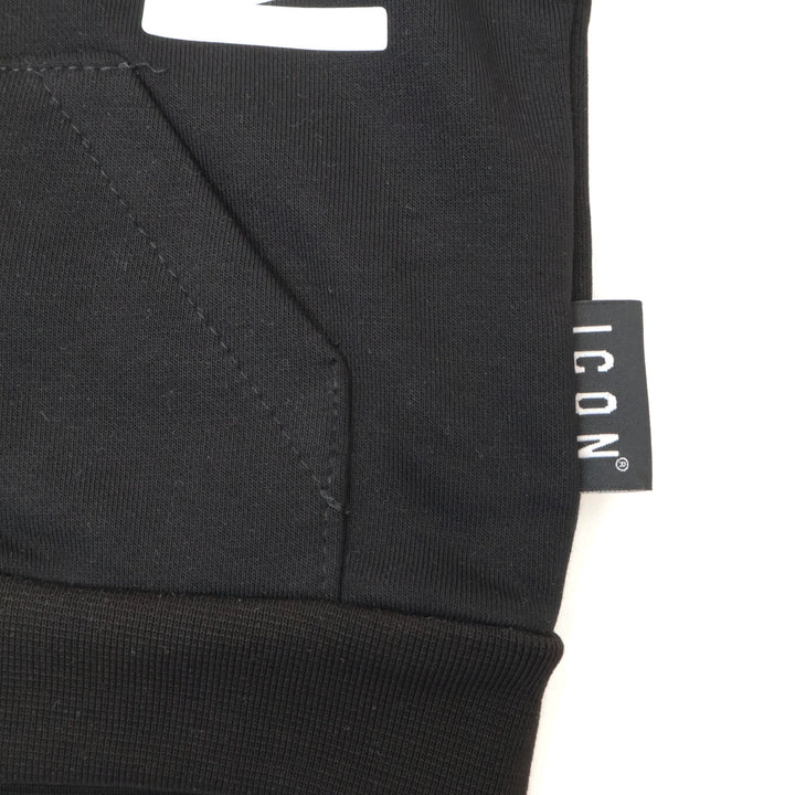 FELPA CON CAPPUCCIO E ZIP ICON BAMBINO NERA INBSW00873