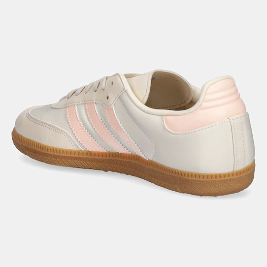 SNEAKERS DONNA ADIDAS SAMBA OG PELLE BIANCA E STRISCE ROSA JH7598