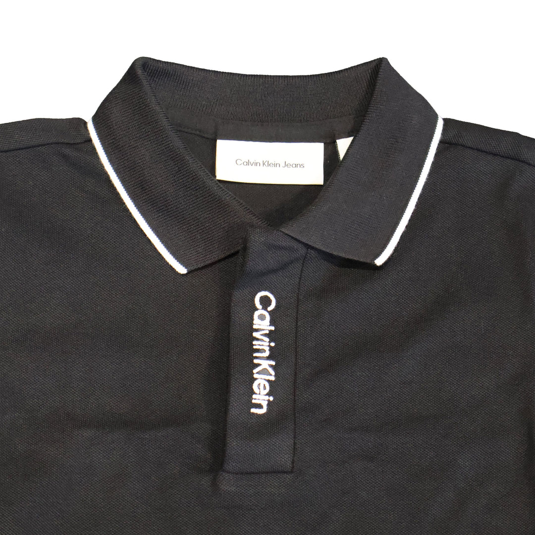 POLO CALVIN KLEIN JEANS LOGO PLACKET BLACK JUNIOR