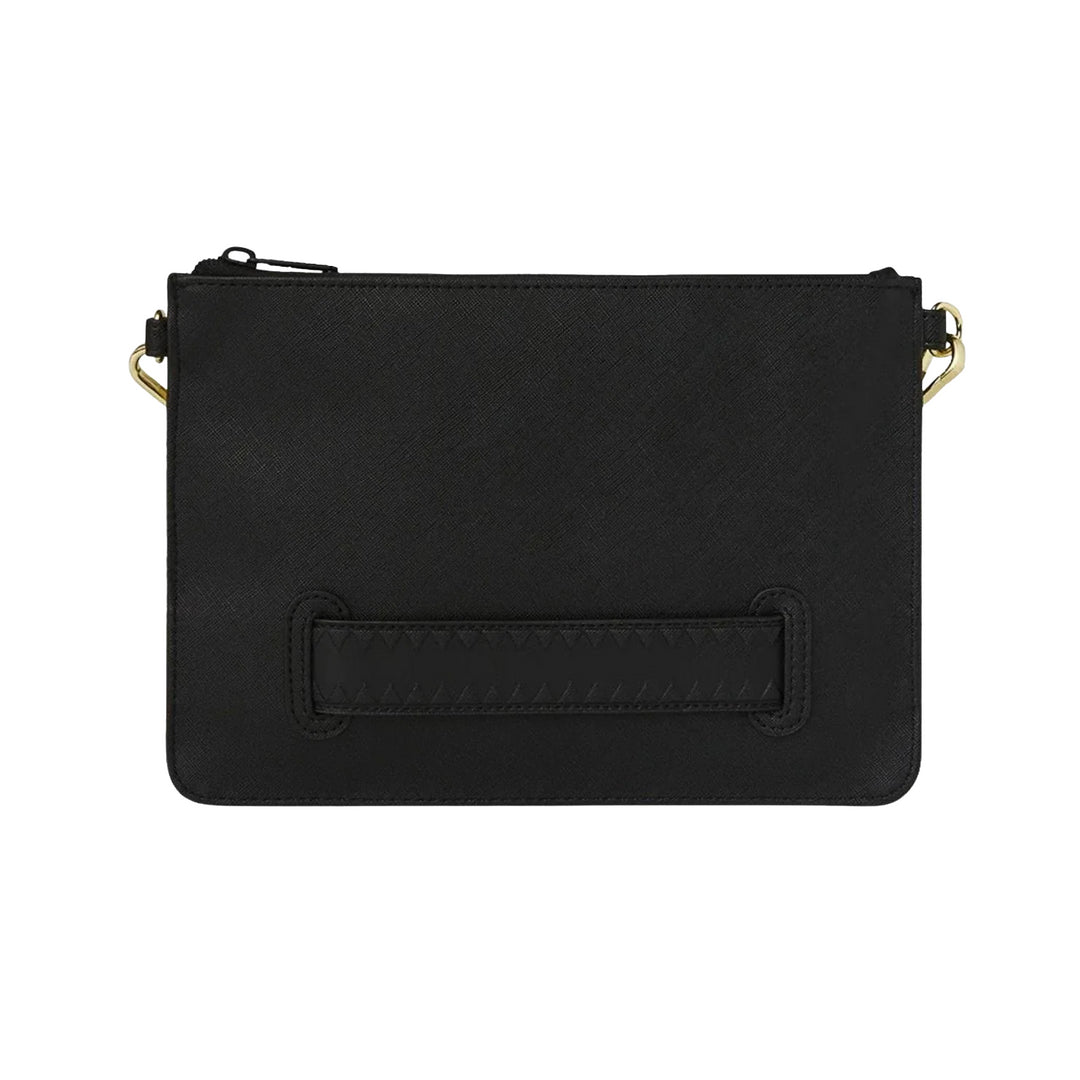 910B8271NSZ - Borse - Unisex - Sprayground - SHARK BITE LUXE GOLD - Nera & Oro - Ecopelle - Luxury Street - Luxe Gold - Pochette - Streetwear - Accessorio