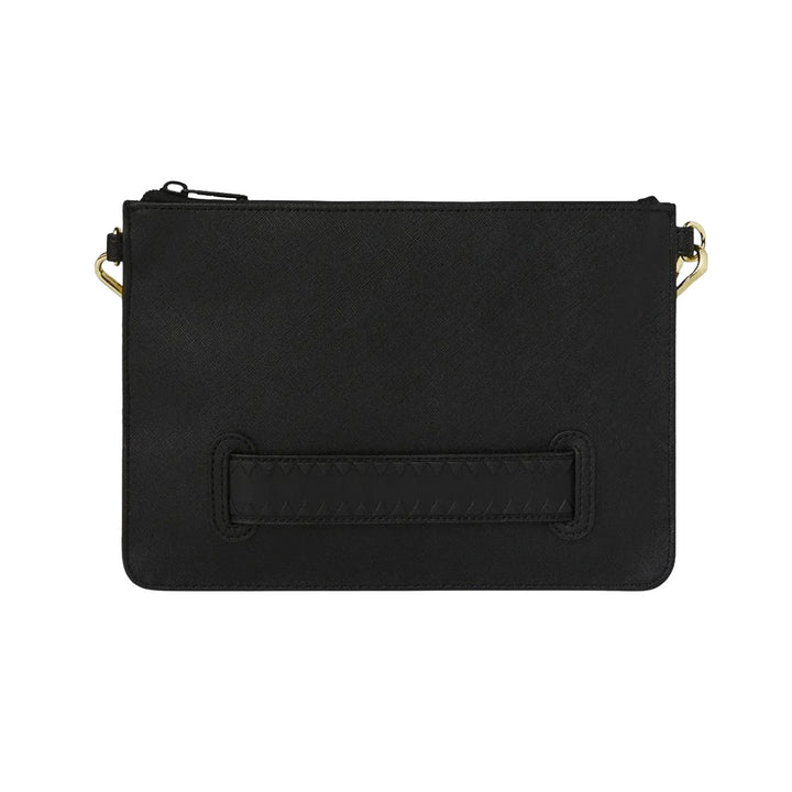 910B8271NSZ - Borse - Unisex - Sprayground - SHARK BITE LUXE GOLD - Nera & Oro - Ecopelle - Luxury Street - Luxe Gold - Pochette - Streetwear - Accessorio