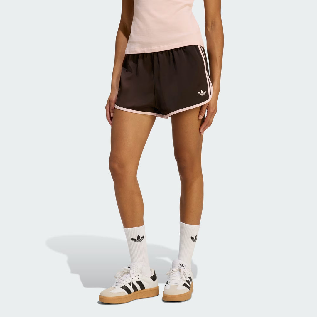 PANTALONCINI DONNA ADIDAS ORIGINALS 3-STRIPES SPRINTER MARRONE CACAO