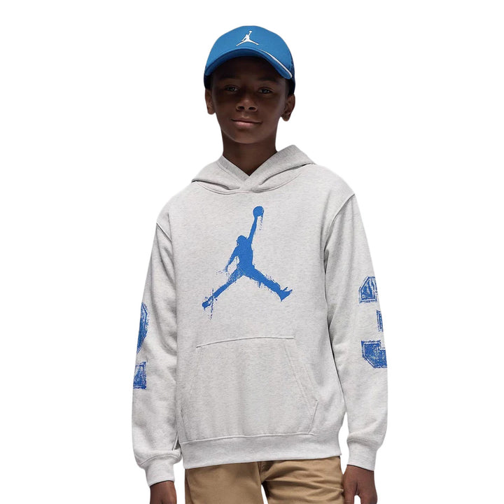 95F099 - FELPE CON CAPPUCCIO JORDAN MVP FLEECE BAMBINI - NERO/GRIGIO