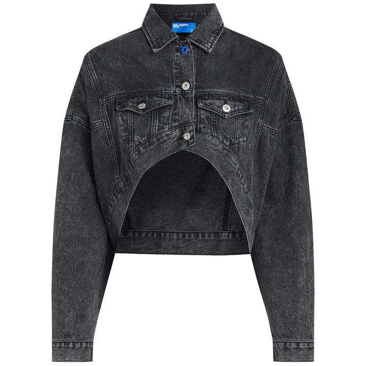 A3W14060 - Giacche - Jeans - Donna - KARL LAGERFELD - SPORTY-CHIC - Washed Black - Cut/Out - Look Streetwear - Denim Jacket - Abbigliamento