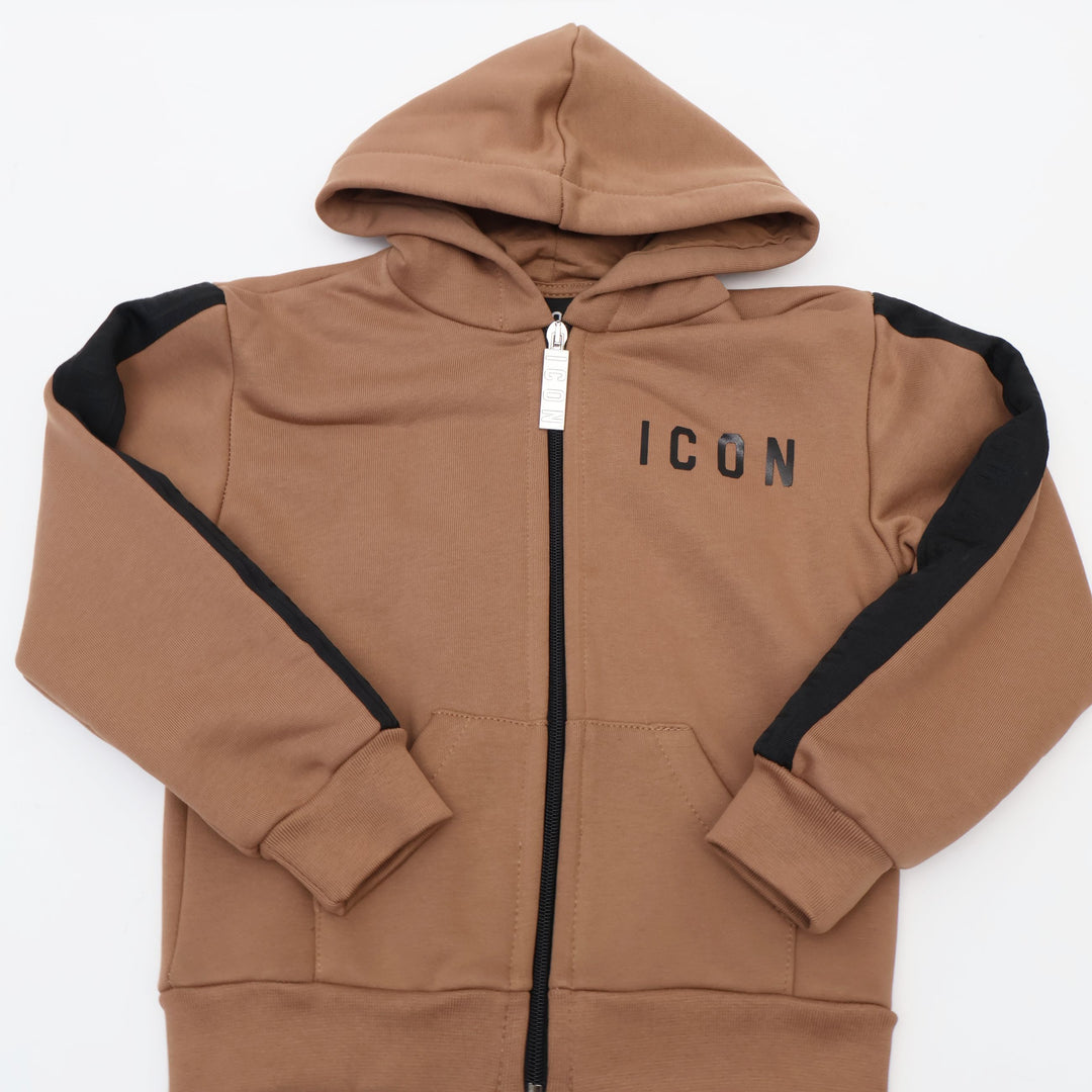 TUTA SPORTIVA ICON BAMBINO COTONE MARRONE INBFS00887