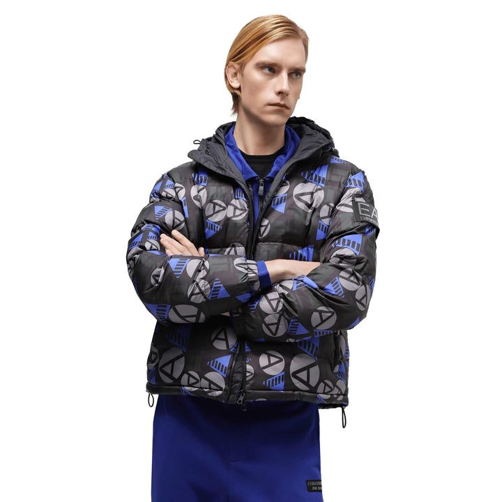 6RPB37 PN9FZ - Giacche - Uomo - EMPORIO ARMANI - EA7 - FANTASIA GEOMETRICA - Stile Grafico -  STAMPA CAMOUFLAGE - Protezione Dal Freddo - Piumino Imbottito -